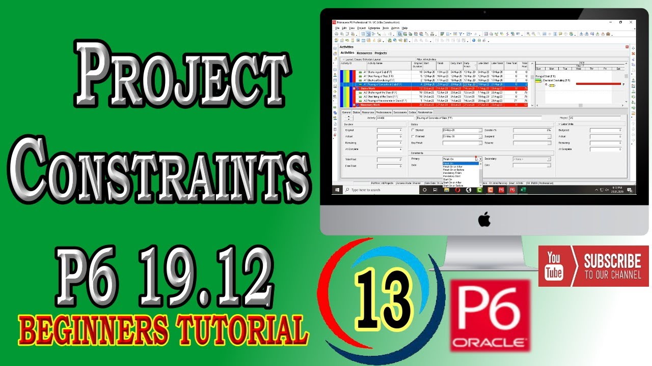 How to Assign Constraint to Activities  | Primavera P6 | Beginners Tutorial