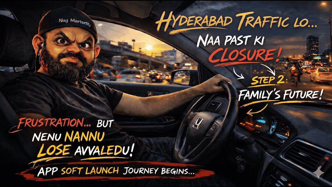 Hyderabad Traffic Frustration 🚗 | Naa Past Ki Closure & App Soft Launch Story | Telugu Vlog