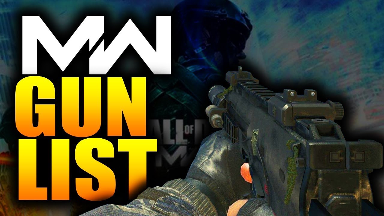 COD MODERN WARFARE LEAKED GUN LIST? - MW GUN LIST (UNCONFIRMED)