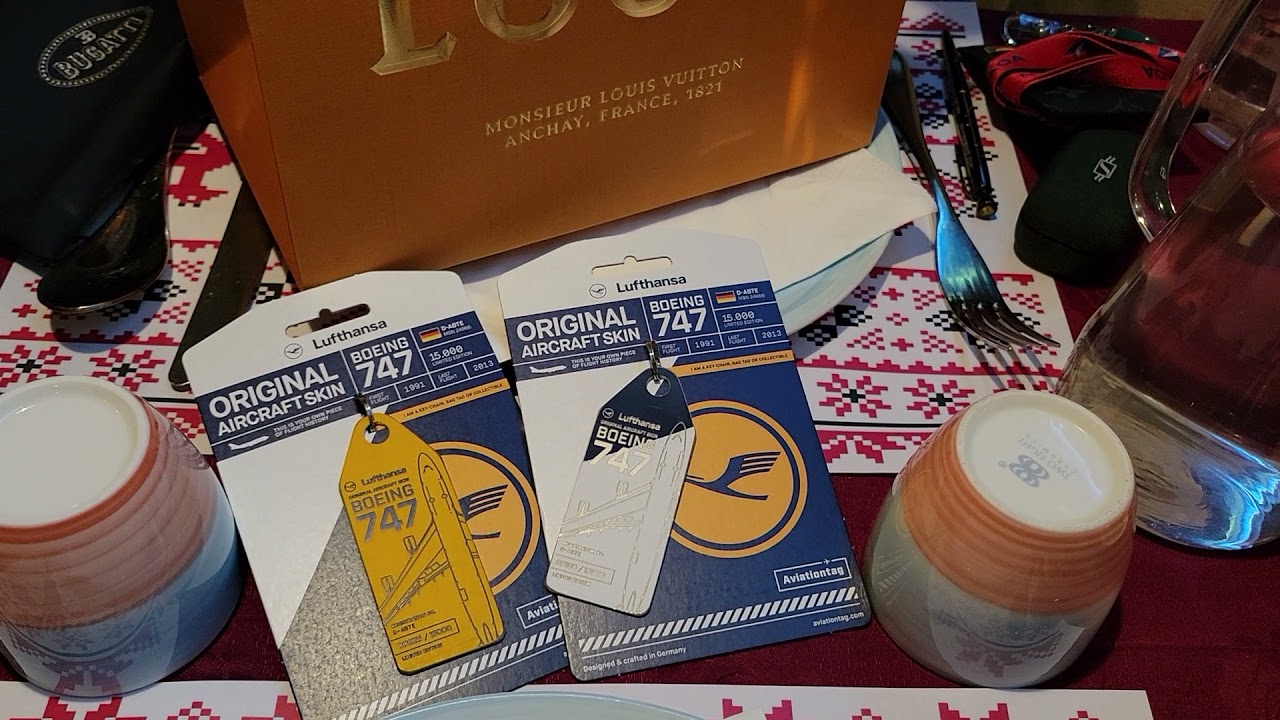 Aviationtag LH B747 - D-ABTE Yellow and Bf 109 PLANETAG TAIL W.NR. 610937 Authentic Skin