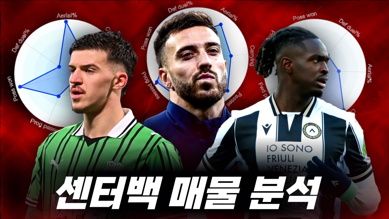 세리에 리그 내 센터백 매물들 지표 뜯어보기