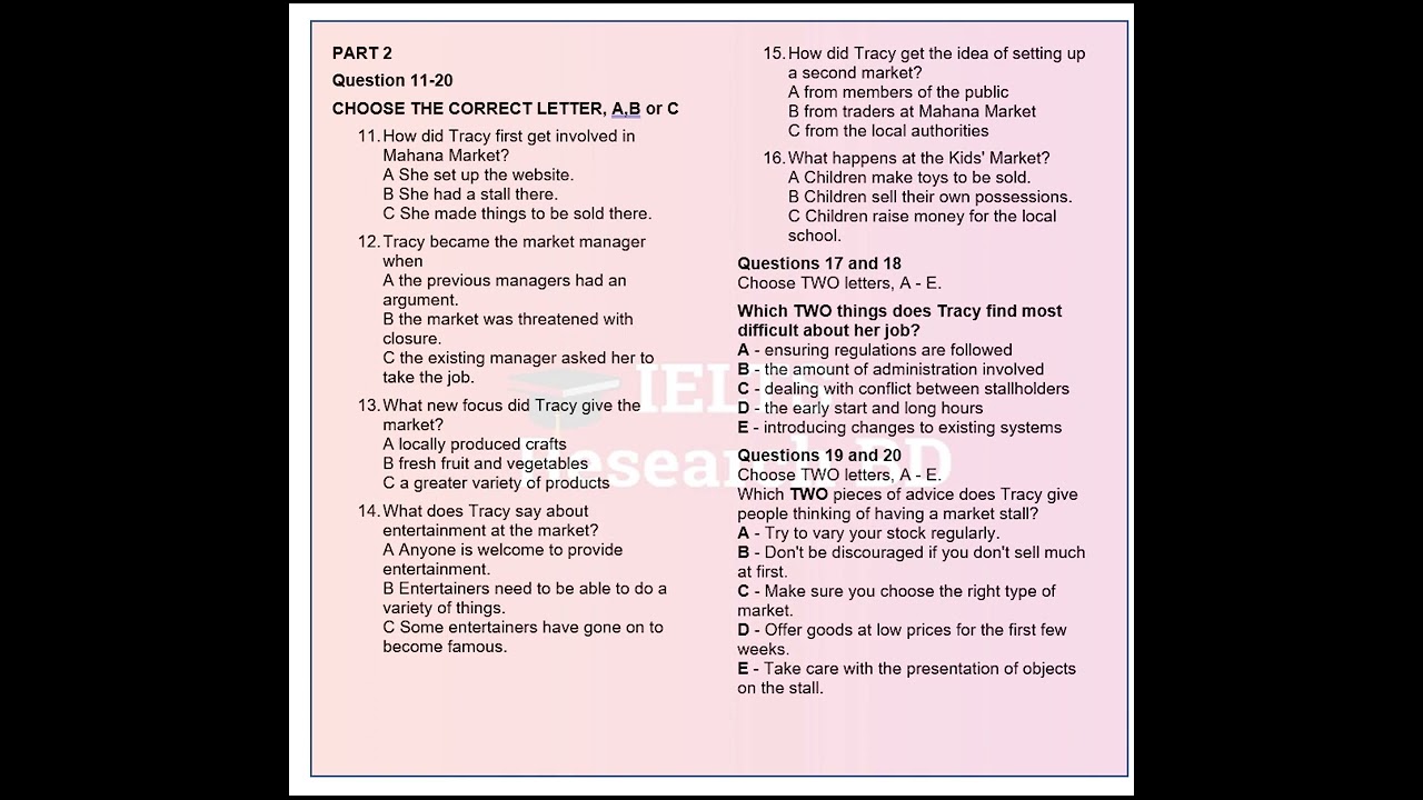 IELTS listening Pre-test