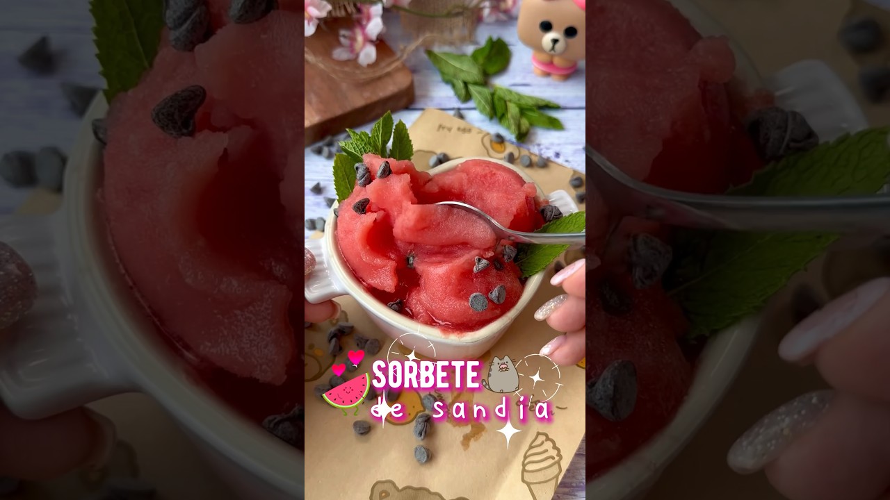 Sorbete de sand&iacute;a: saludable y muy bajo en calor&iacute;as 😍 #recetas #recetasfaciles