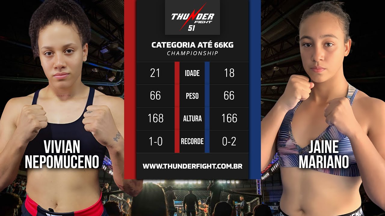 LUTA COMPLETA | Vivian Nepomuceno x Jaine Mariano | Thunder Fight 51 | MMA Profissional até 66kg