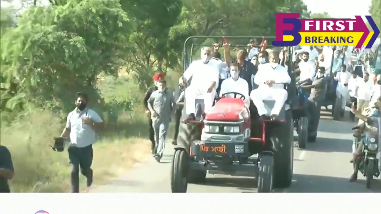 Rahul Gandhi drives tractor while meeting farmers... Watch the video