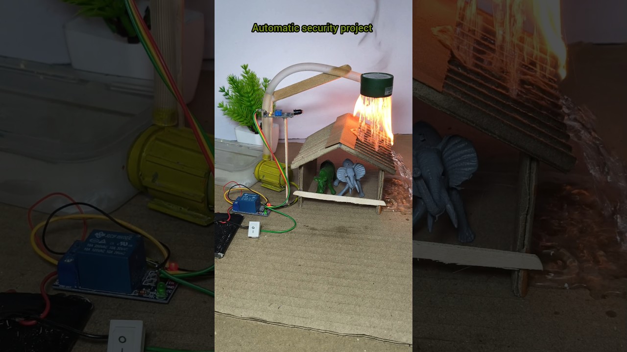 DIY If a fire breaks out in the house, it will automatically extinguish it #schoolproject #short