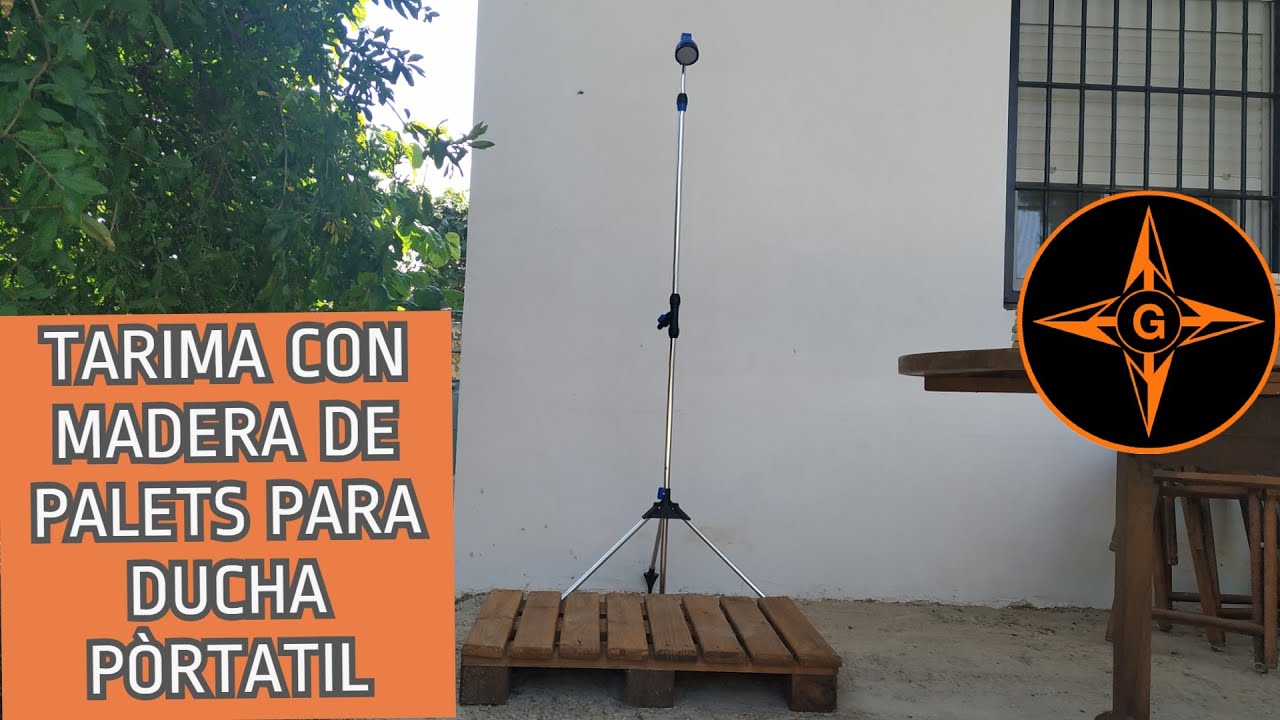TARIMA PARA DUCHA PORTATIL CON MADERA DE PALETS