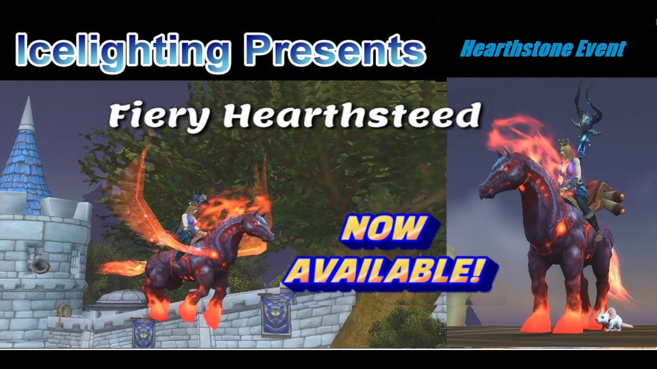 Fiery Hearthsteed NOW AVAILABLE! - FREE Mount - restarting wow and Hearthstone maybe required