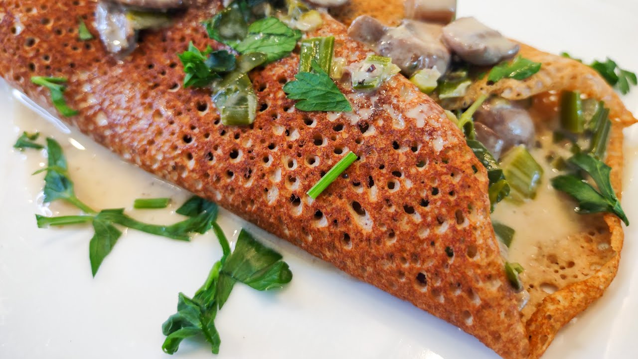 Easy Buckwheat Crepes Stuffed with Creamy Mushrooms (Gluten-Free)