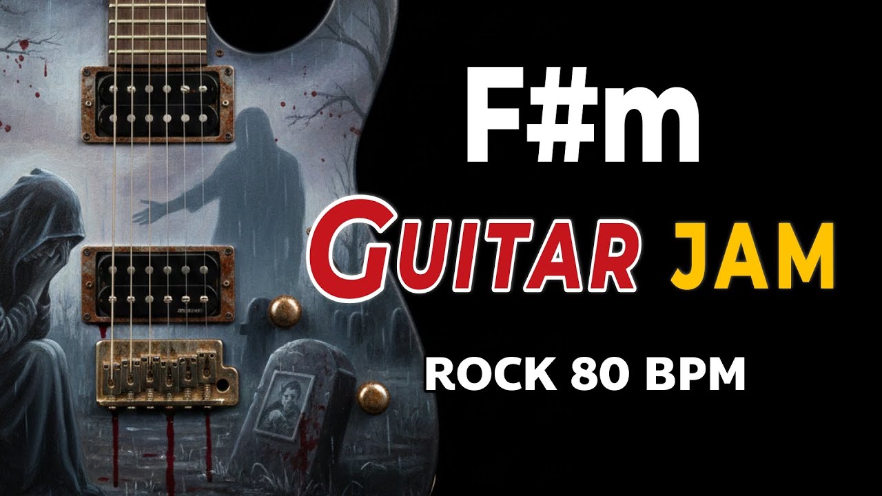 F♯m D E C♯m Backing Track | 80 BPM | F♯ Minor Jam Track | Pop Rock Guitar Practice