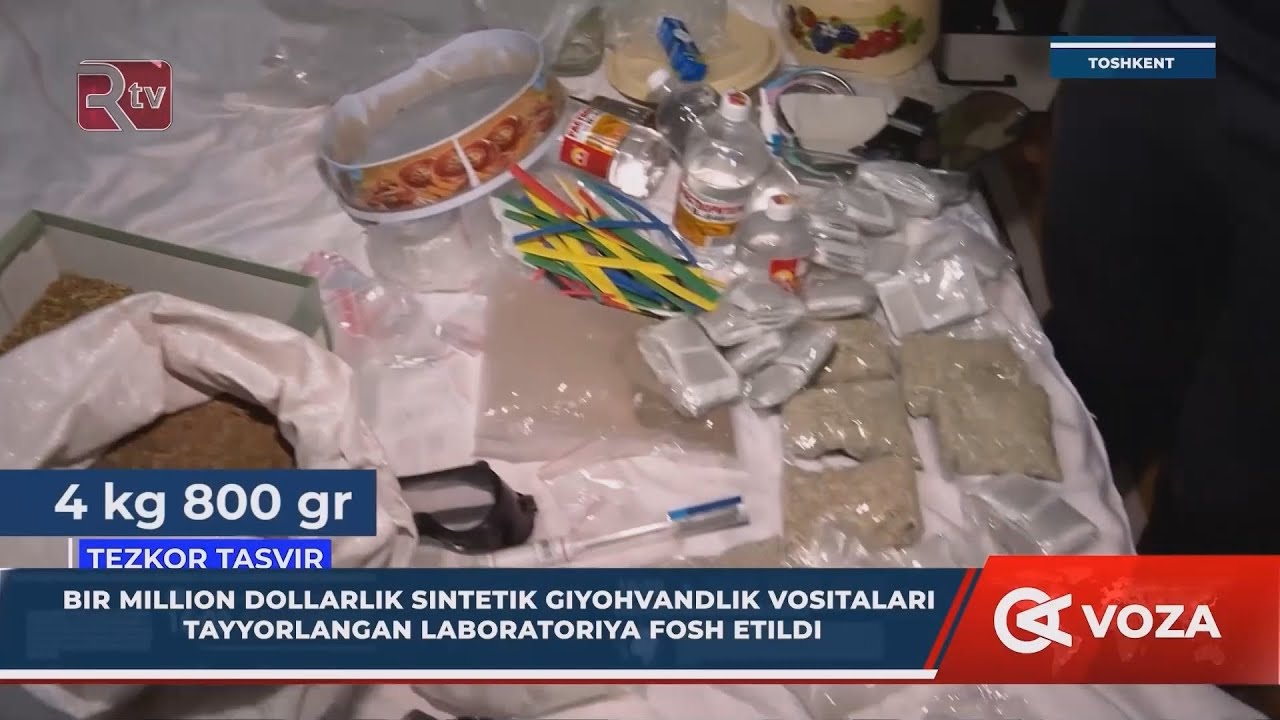 1 mln dollarlik sintetik giyohvandlik vositalari tayyorlangan laboratoriya fosh etildi (Toshkent)