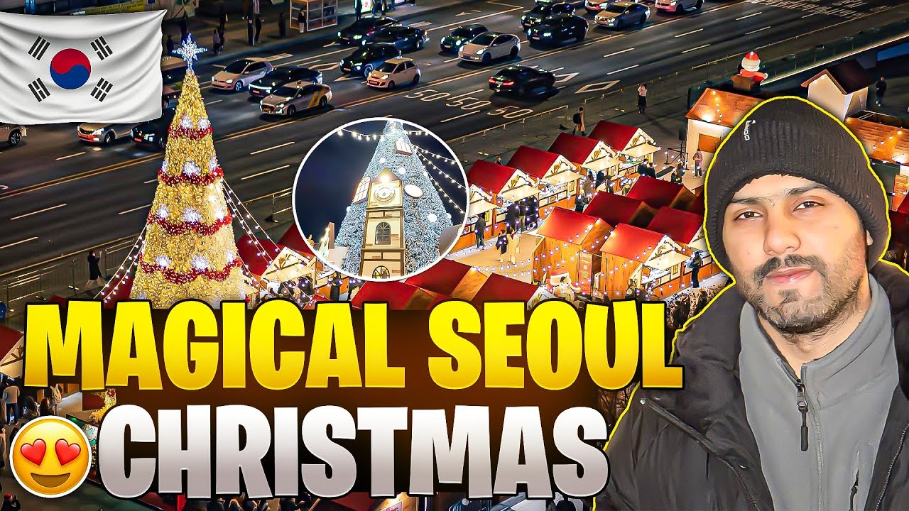 Seoul Christmas Magic at Gwanghwamun Square 🇰🇷🎄| Palace Lights & Christmas Market ✨