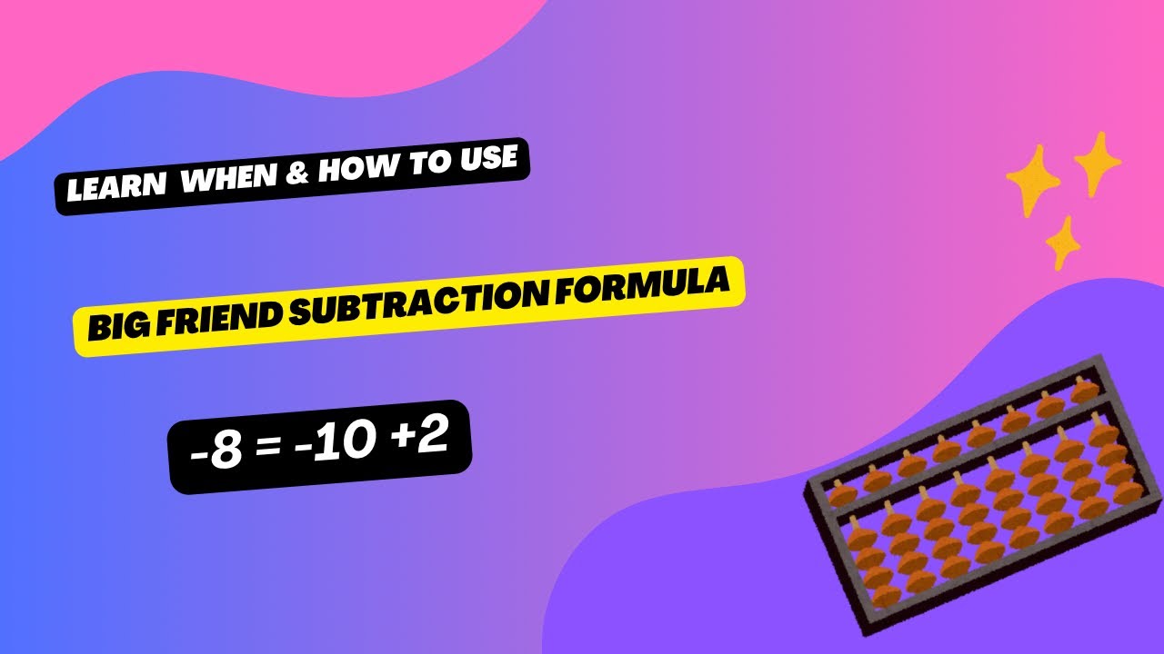 Learn Big Friend Subtraction Formula (-8 = -10 +2)🤩|When & how to use (-8 = -10 +2)🥰|Level 1 abacus👍