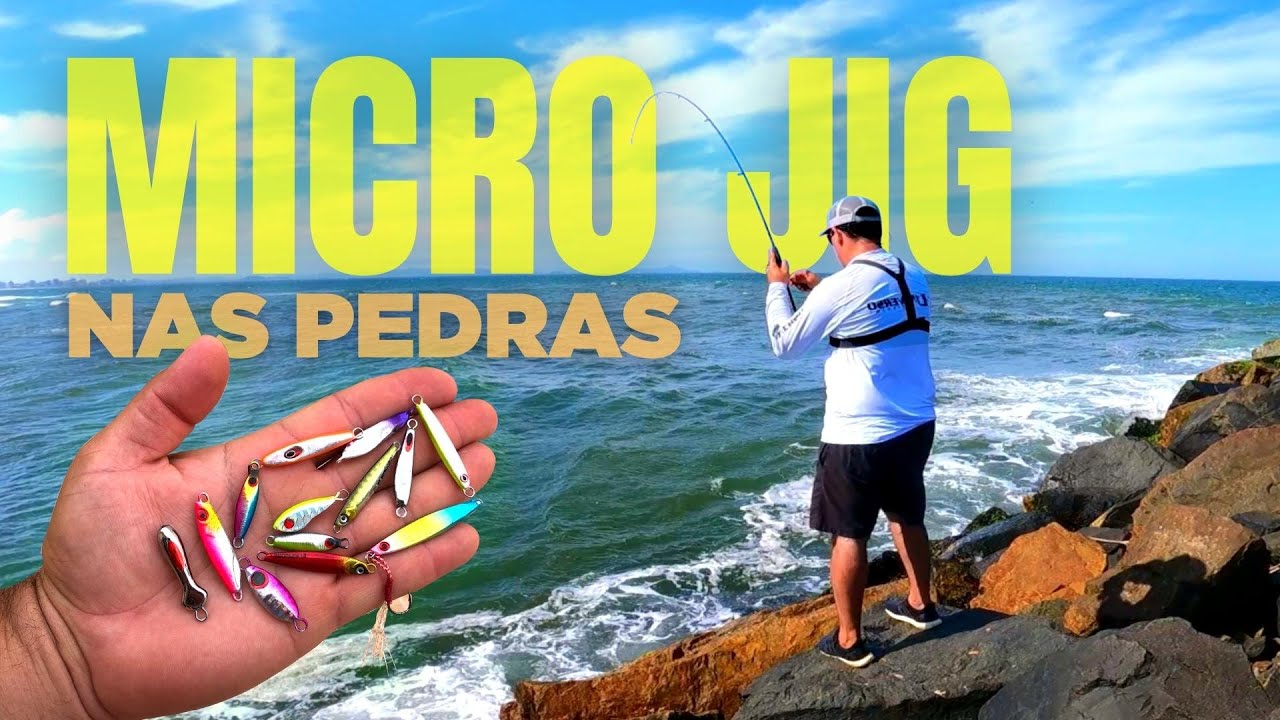 PESCA com MICRO JUMPING JIG nas PEDRAS - PEGA MUITO!!!