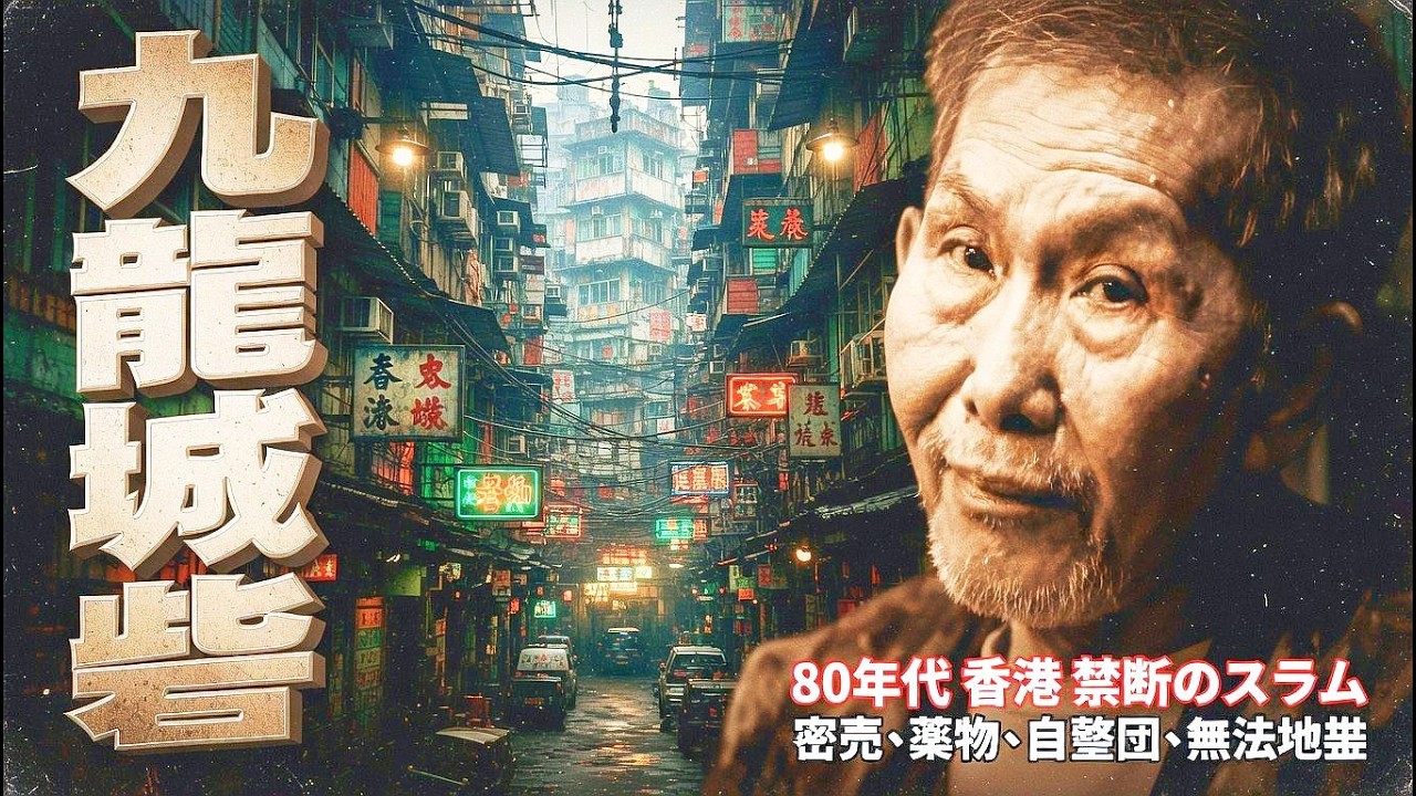 混沌 カオス 80年代の香港 九龍城砦（クーロンじょうさい） 映像 ビデオ　裏路地、風景、商売、スラム街、治外法権、薬物、大麻、麻薬、売春、強姦、偽造、警察、違法建築、児童買春、人々の暮らし、歴史
