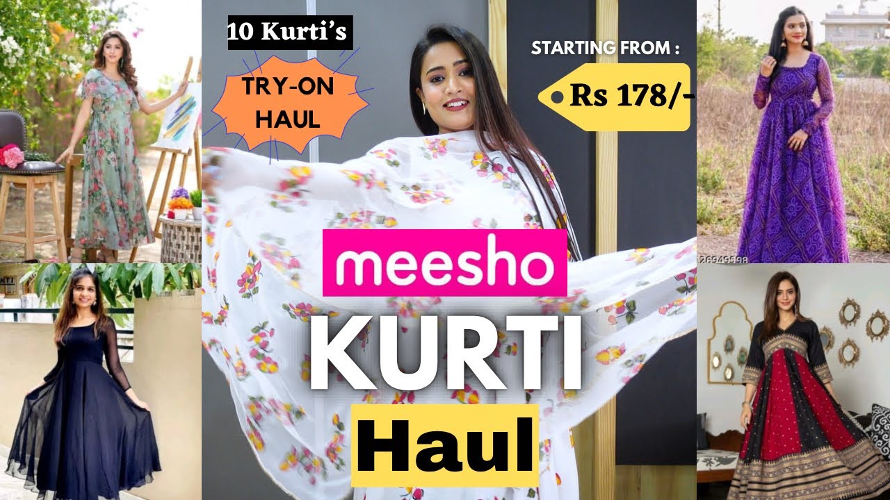 Meesho Kurti Haul 💕 | starting from Rs. 180 | Tryon | gimaashi