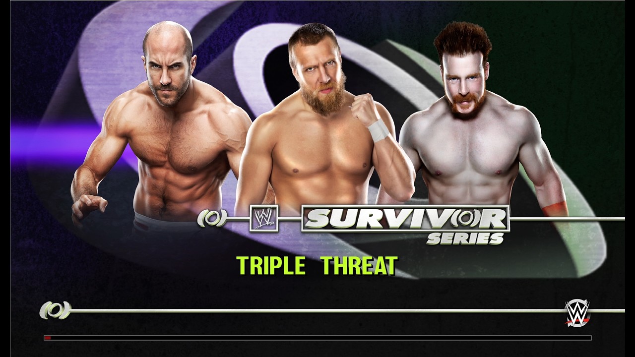 WWE 2k15 Triple Threat (интернациональный пояс) Daniel Bryan 12 - Cesaro - Sheamus