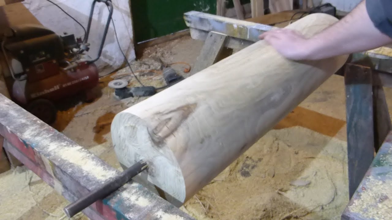 Huge hardwood cylinder without a lathe (well house cylinder) // Kúthenger készítése