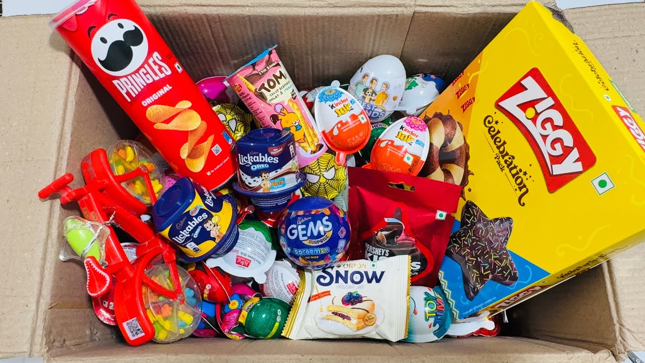 Box Of Eggs And Snacks Unboxing || Satisfying Unboxing Of Choco Chocolate and Surprise Candy [ASMR] 