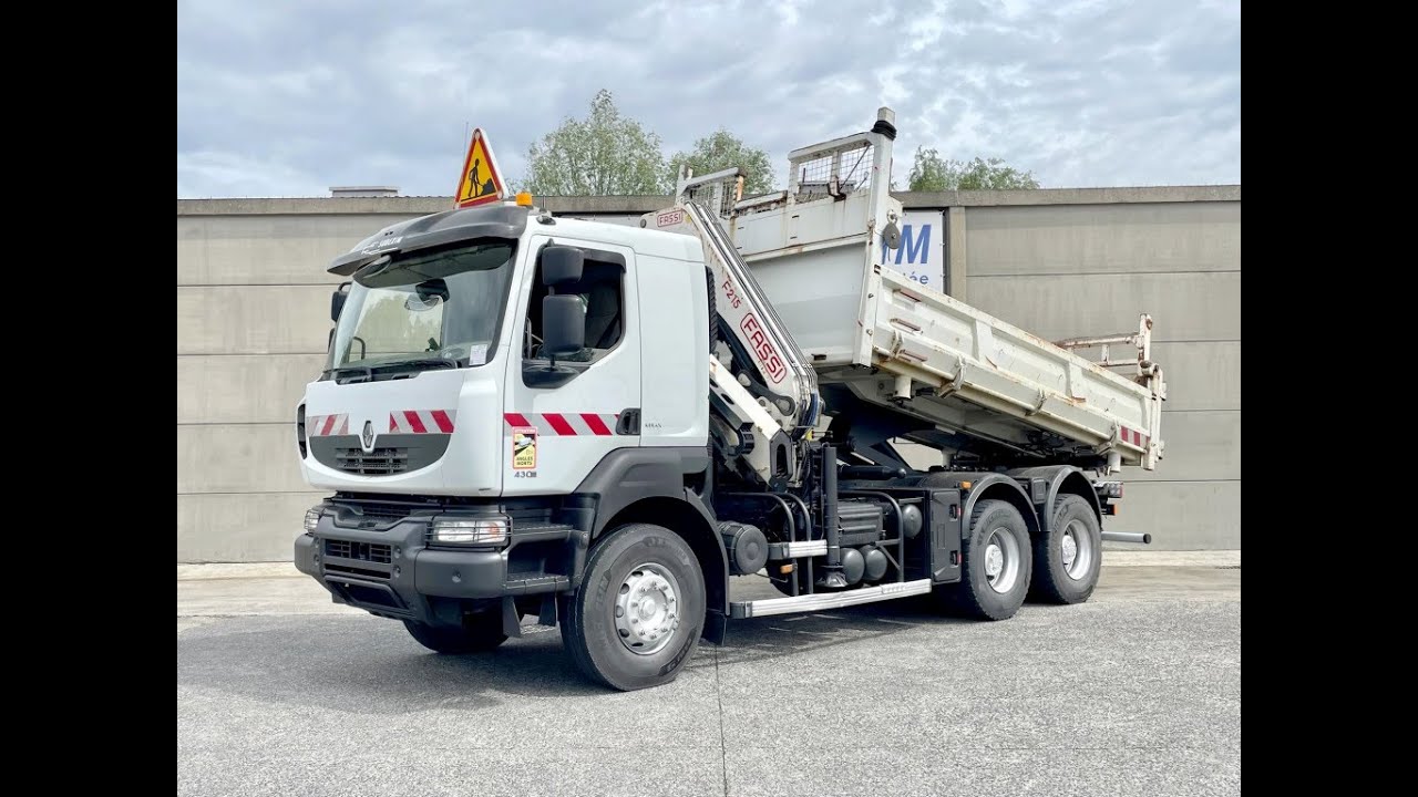 SODEXIM : Porteur bi-benne grue Renault kerax 430 Dxi
