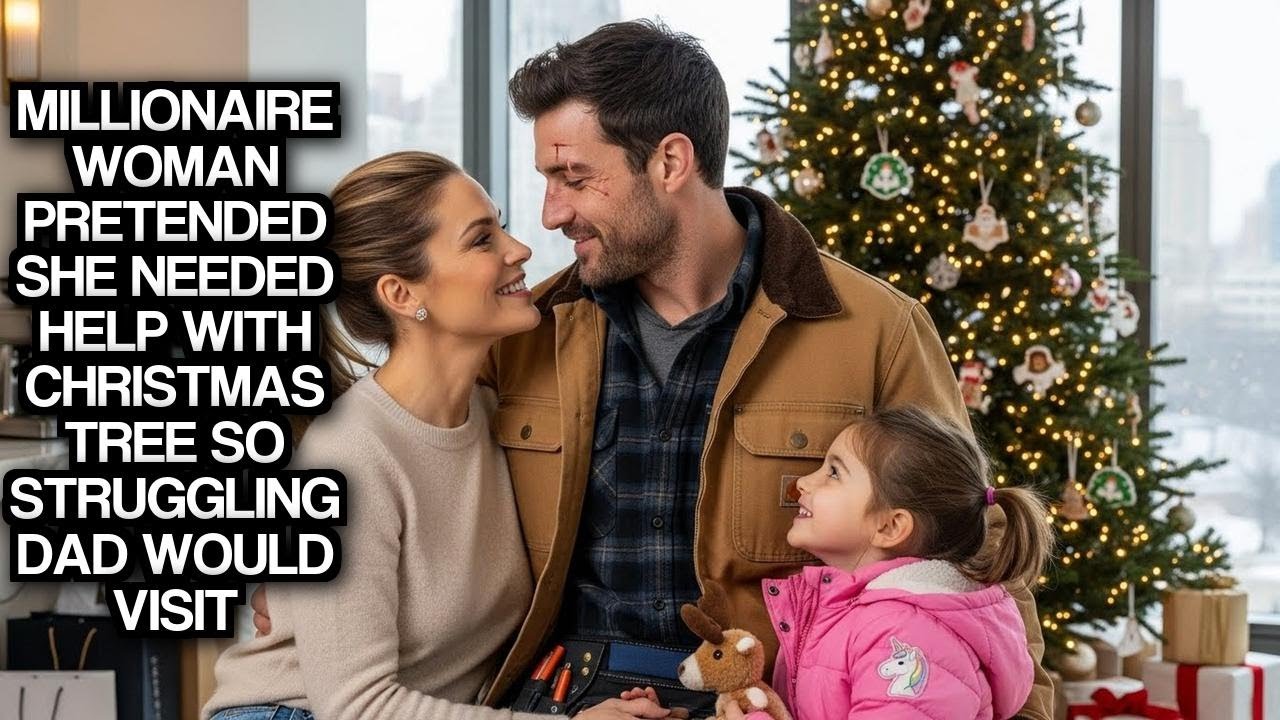 Millionaire Woman Pretended She Needed Help With Christmas Tree So Struggling Dad Would Visit