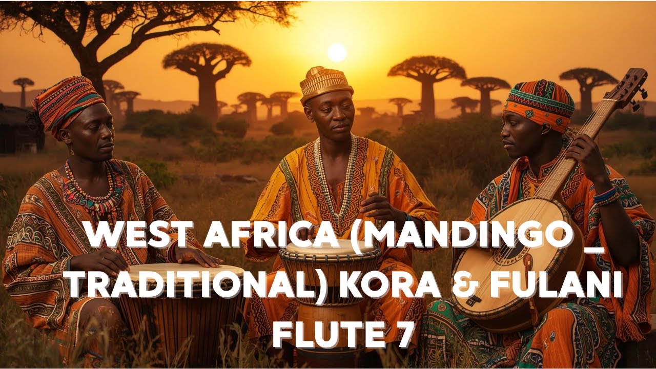 KORA - West Africa (Mandingo _ Traditional) kora & Fulani flute 7