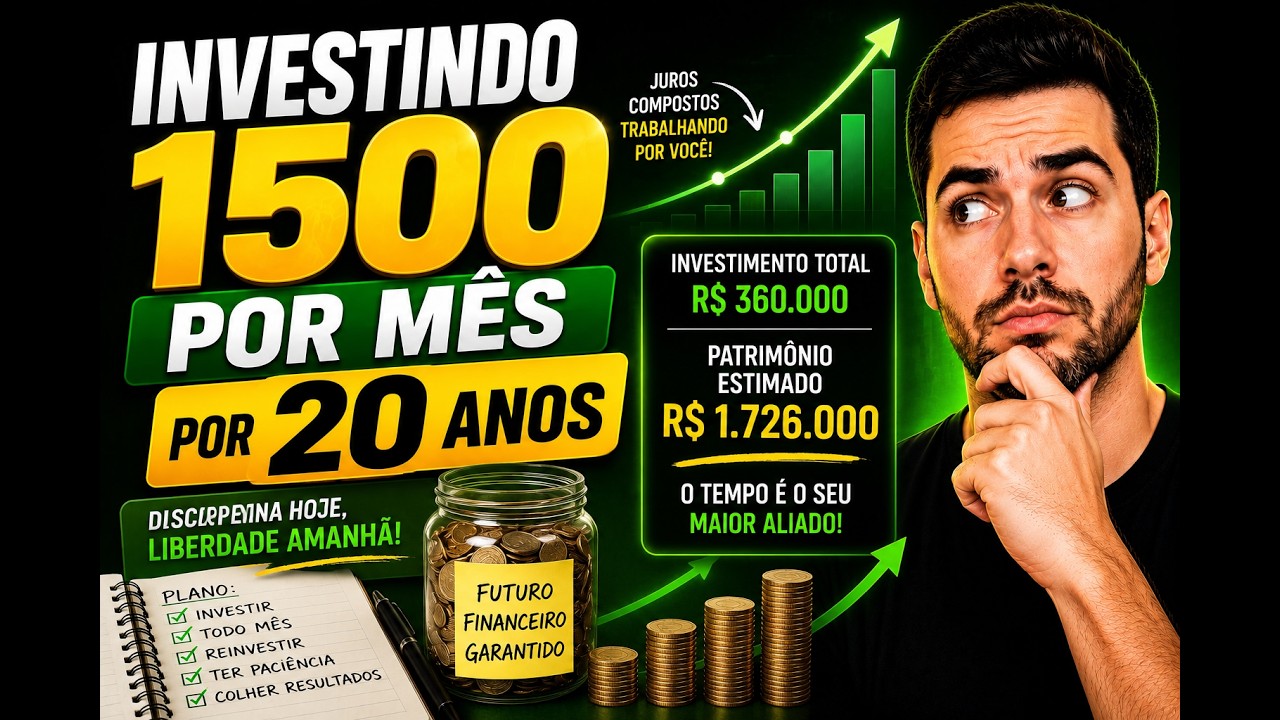 INVESTINDO 1500 POR MÊS POR 20 ANOS