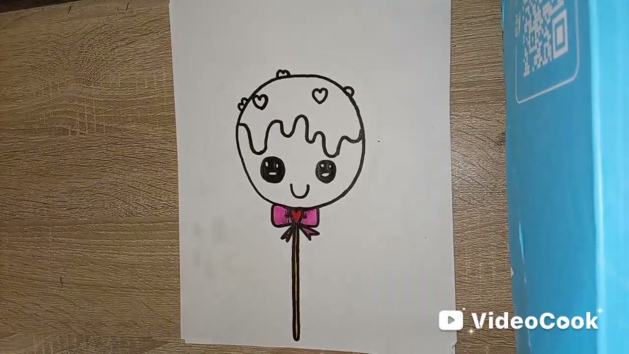 Para el día de hoy escogí dibujar una cake pop de San Valentín 