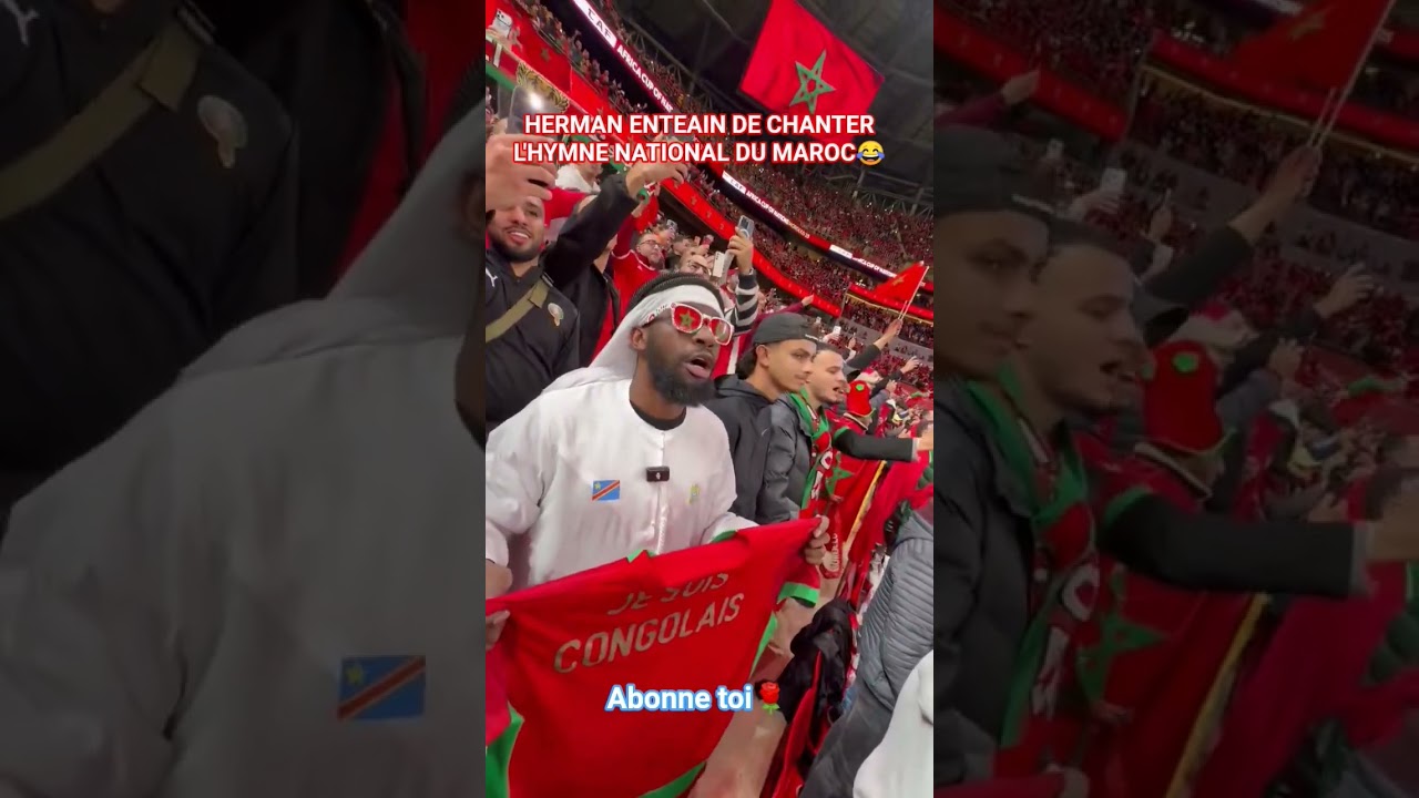 HERMAN AMISI CHANTE L'HYMNE NATIONAL DU MAROC