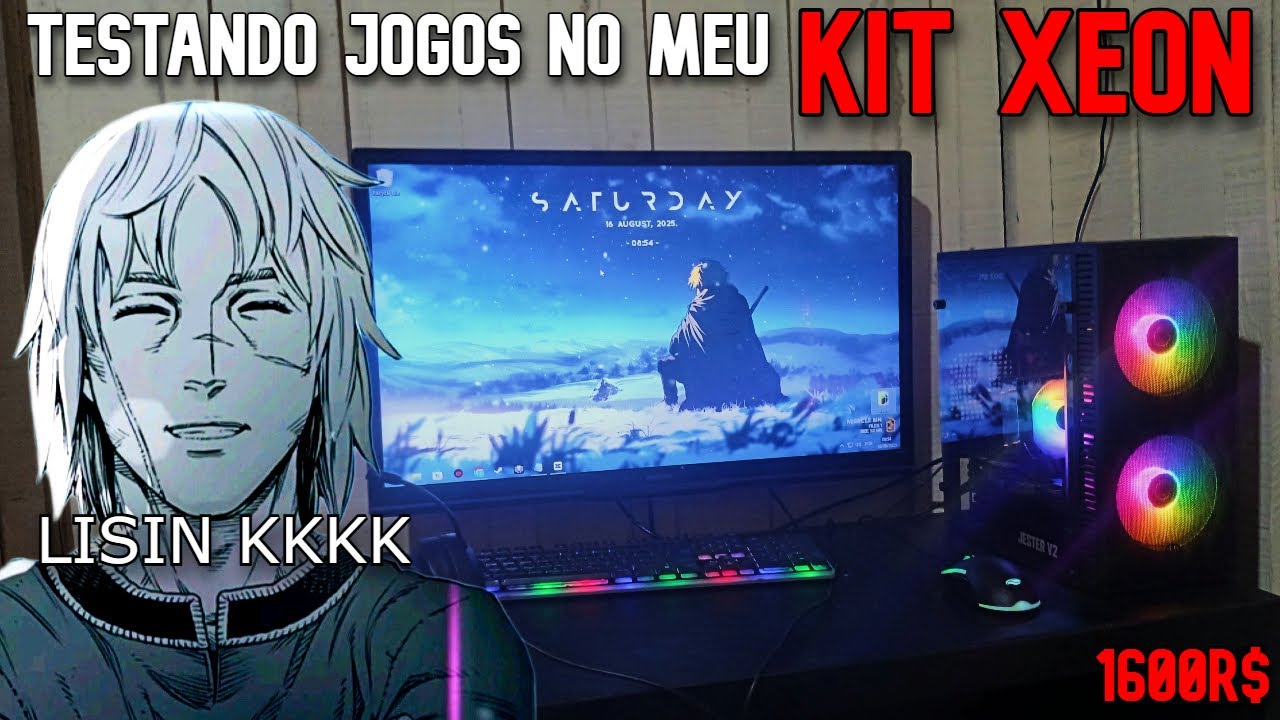 TESTANDO JOGOS no KIT XEON de R$1600 (E5-2650 v4 + RX 580) 💻🔥
