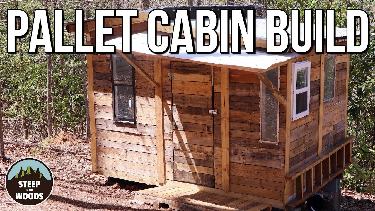 Build a Tiny Cabin in the Woods - COMPLETE BUILD!