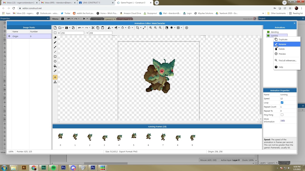 CONSTRUCT TUTORIAL 3: RUN ANIMATION