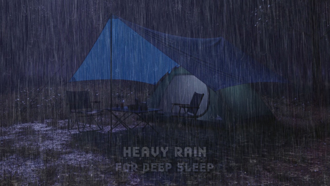 Deep Sleep Under the Storm ⛺😴 | Night Rain & Thunder Surrounding a Quiet Camp 🌲⚡