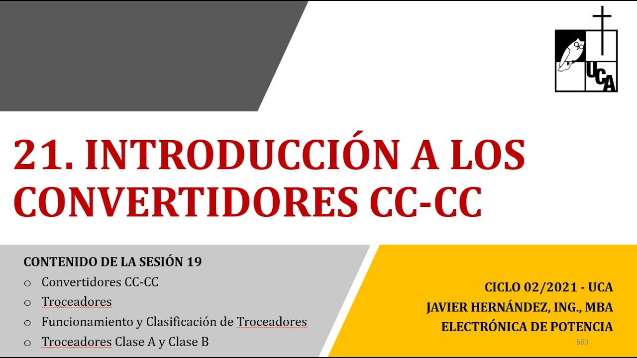 CLASE 21. EDP-0221. INTRODUCCI&Oacute;N A LOS CONVERTIDORES CC-CC
