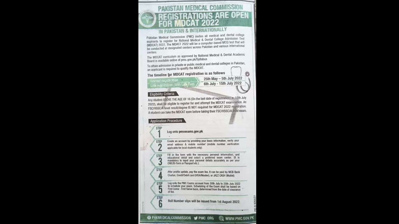 Breaking News Pakistan Medical Commission Registrations are Open 2022