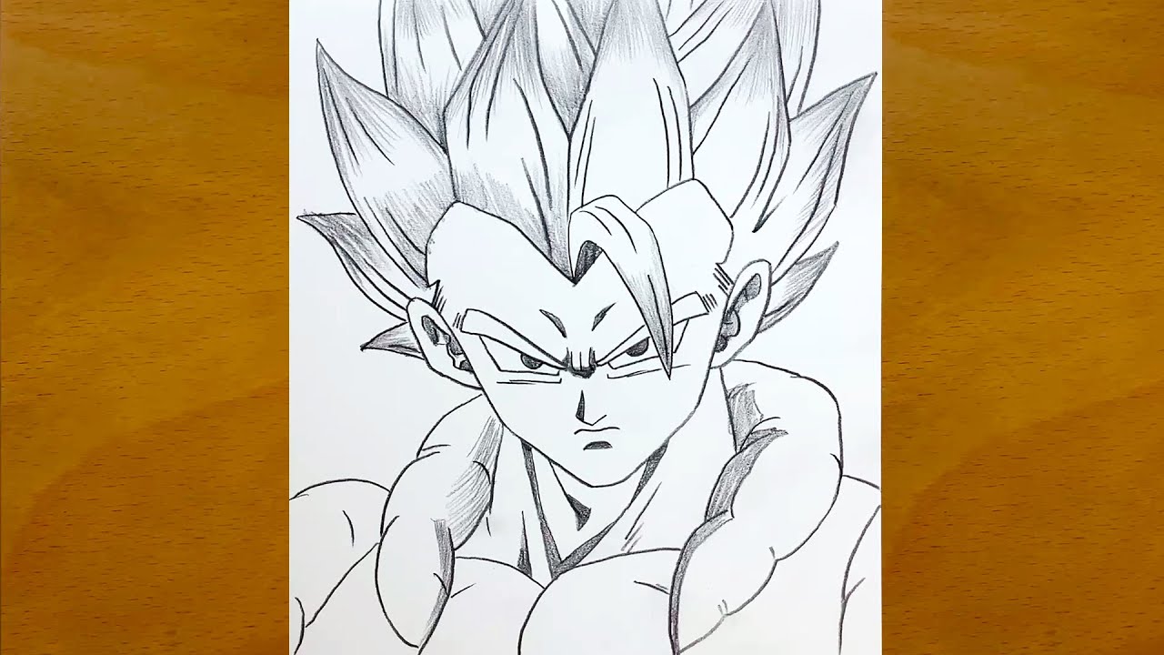 Anime sketch | How to draw Gogeta from dragon ball | SSJ Gogeta | Beginners drawing