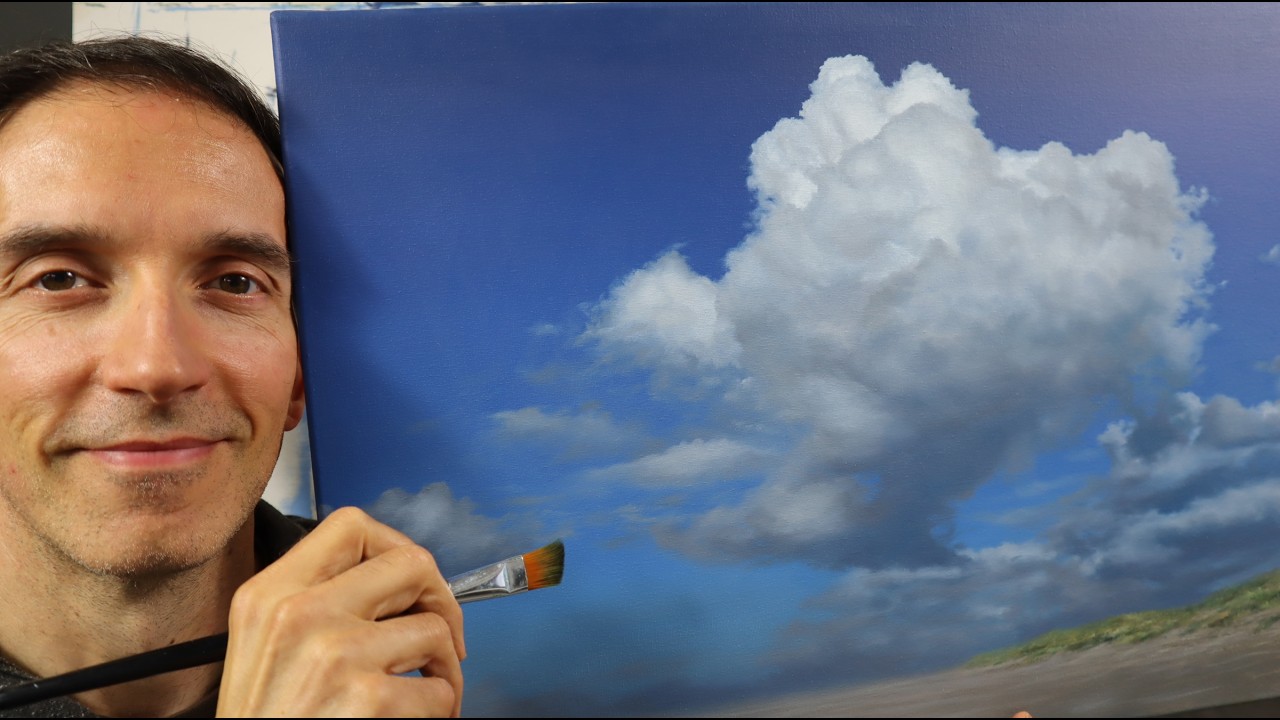 Painting highly realistic beach clouds - step by step guide