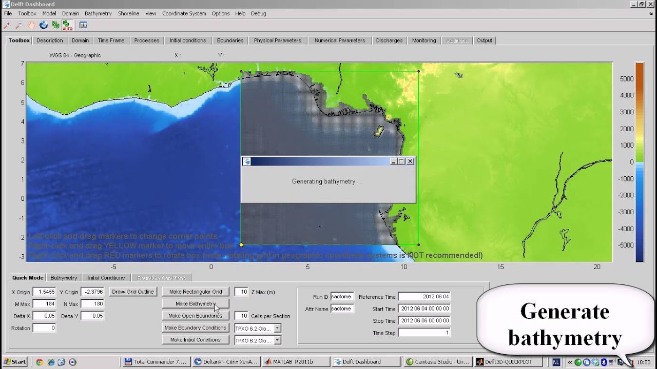 Tidal simulation of SaoTome with Delft Dashboard