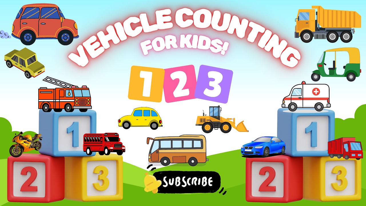 Vehicle Counting 1 to 10 🎉 Learning Numbers in PowerPoint Animation Tutorial