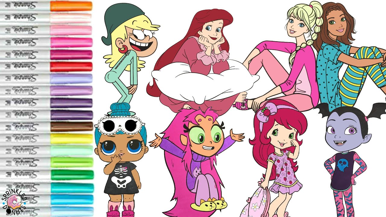 Coloring Book Compilation for Kids Barbie The Loud House Disney Princess Vampirina Teen Titans  LOL