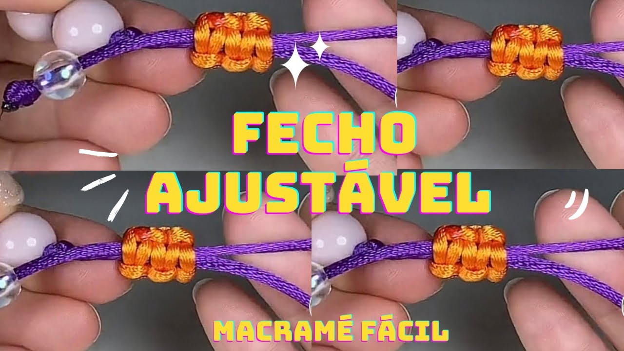 FECHO PARA PULSEIRA - DIY MACRAM&Eacute; #pulseira #macrame