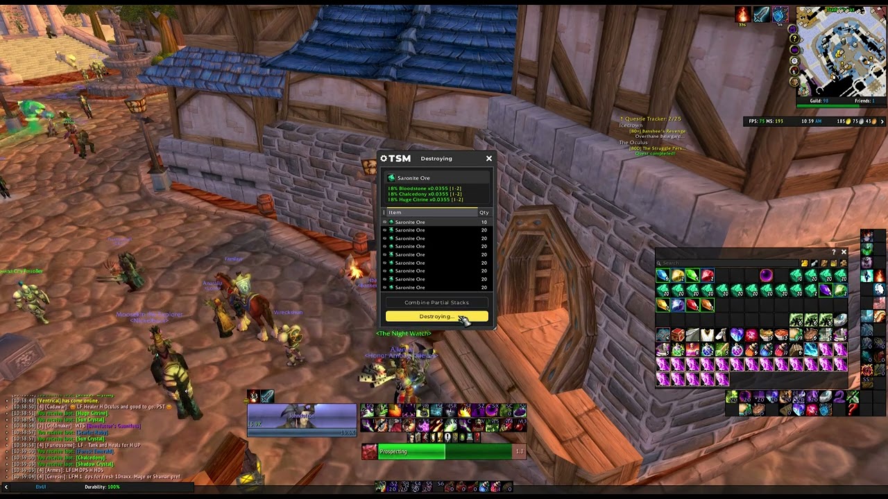 around 1K gold worth of saronite ore prospecting in WoTLK