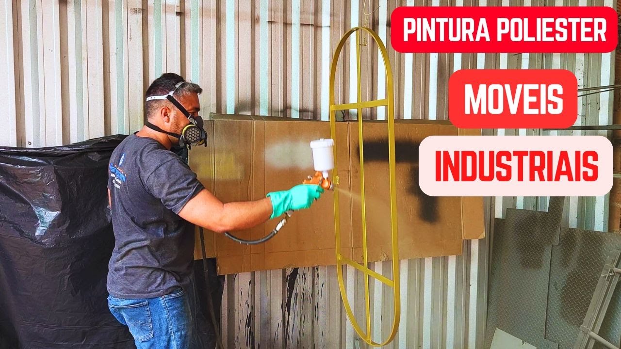 MOVEIS INDUSTRIAIS / COMO APLICAR TINTA DOURADA (Poliester)