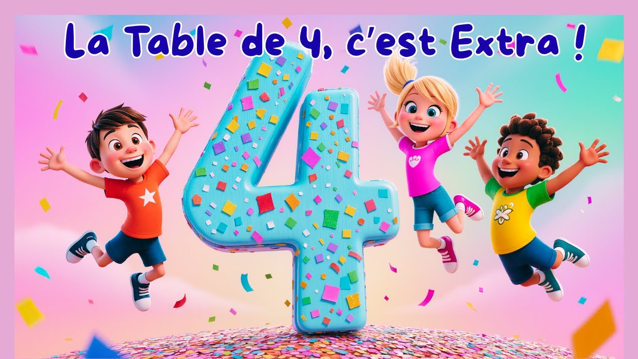 🎵 La Table de 4, c&rsquo;est Extra ! | Chanson pour apprendre les multiplications | Apprendre en chantant