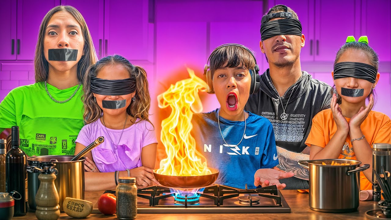 COCINAMOS SIN VER , SIN HABLAR Y SIN ESCUCHAR 😱 | SE QUEMÓ TODO🔥