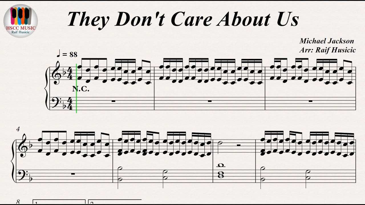 They Don't Care About Us - Michael Jackson, Piano