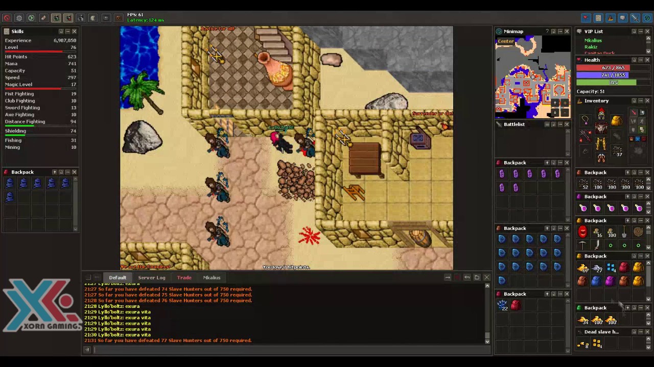 Medivia | Task Slave Hunters 750 | RP 75+ Pendulum