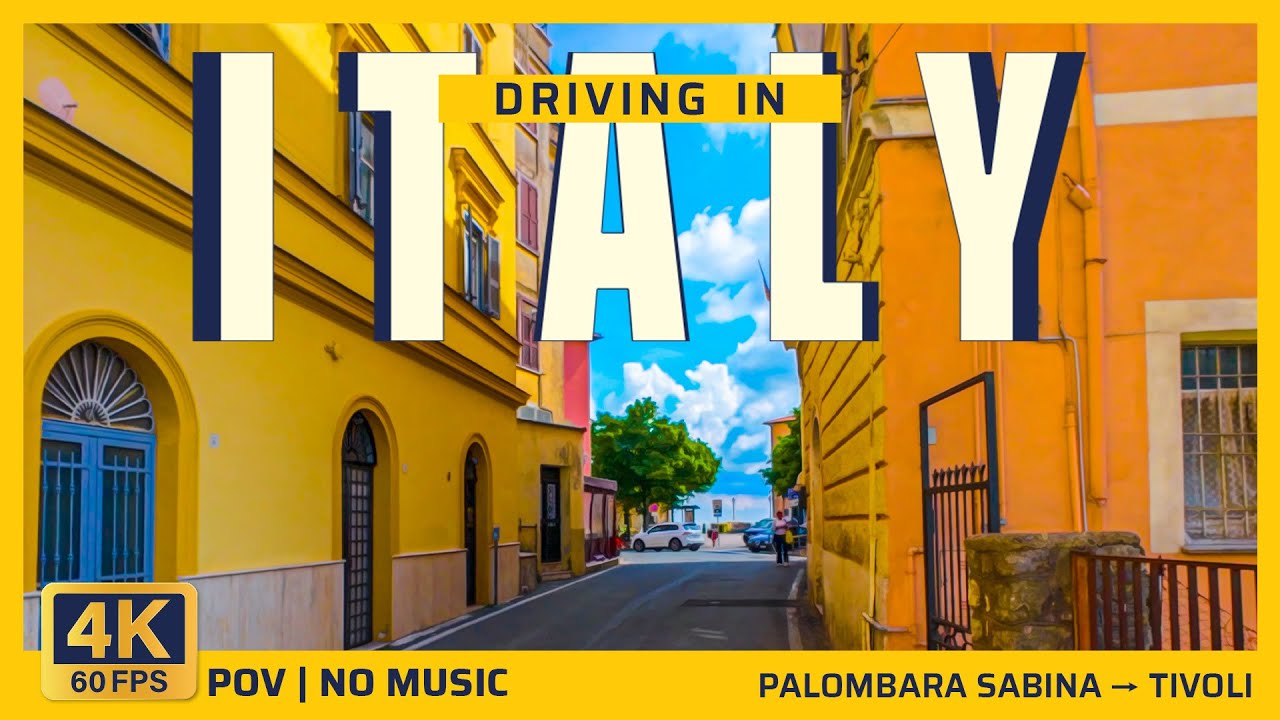 Italy Driving 4K | Palombara Sabina to Tivoli | ASMR Road Sounds, No Music
