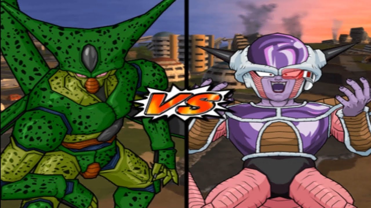 DBZ Budokai Tenkaichi 3 - Cell 1st Form VS Frieza 1st Form