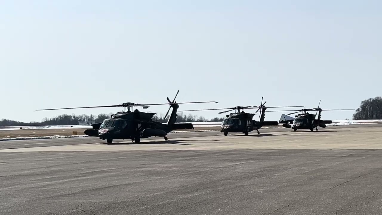 HH-60M Blackhawks formation take off Zanesville OH 2/14/26